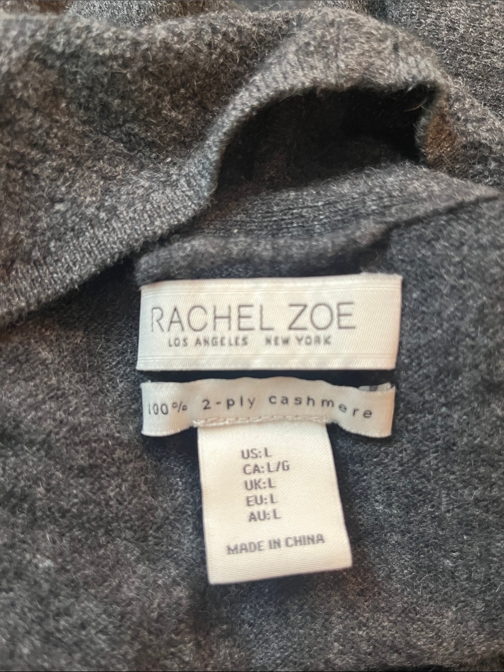 NWOT Rachel Zoe 💯% Cashmere Long Cardigan Sweater Robe Sz L - Picture 7 of 7